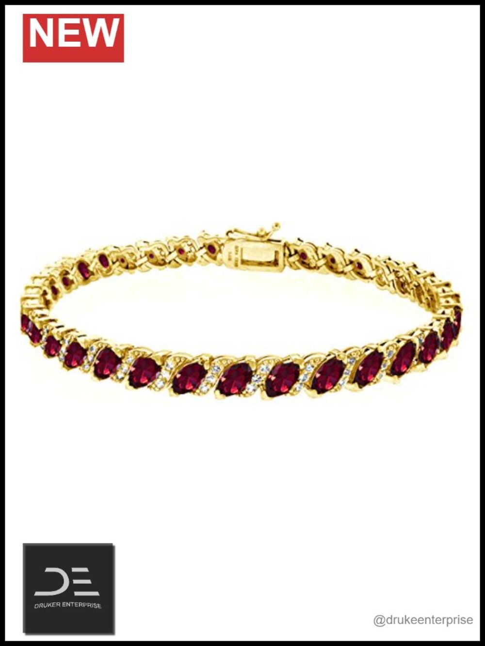 Women's Tennis Bracelet Marquise Cut Silver Bracelet Gift Box